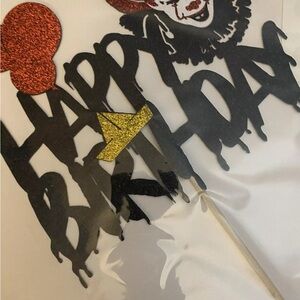 Pennywise “IT” Black Happy Birthday Cake Topper